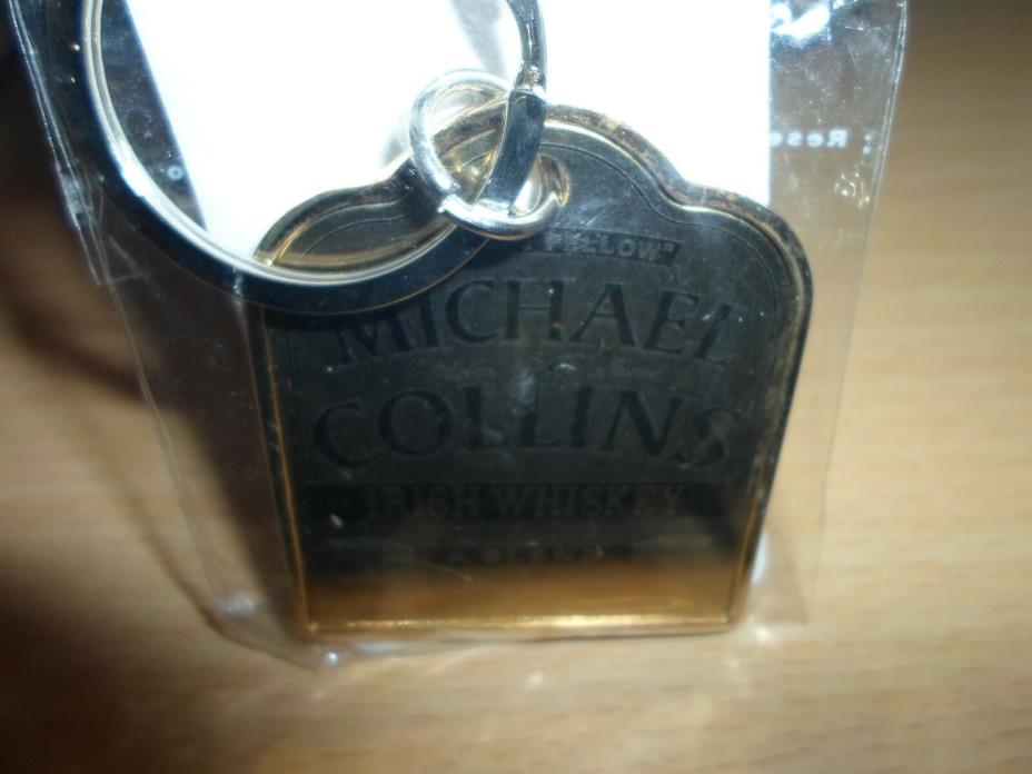 The Big Fellow Michael Collins gold tone key chain, Irish Whiskey, double sided