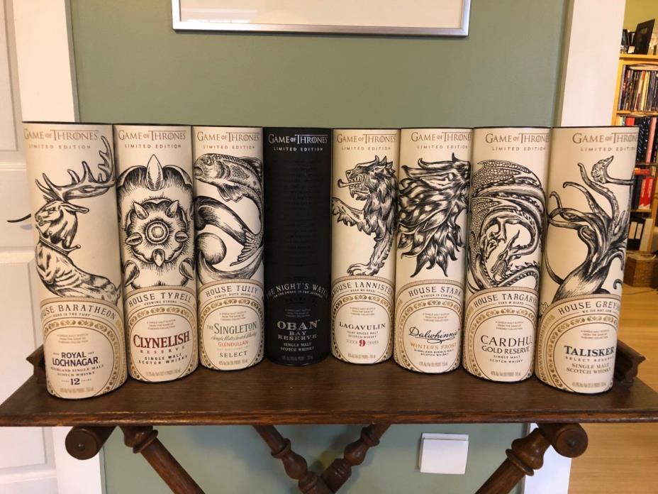 Game of ThronesScotch Collection - All 8 bottles Limited Edition *Empty*
