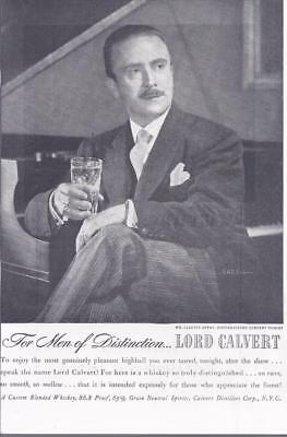 Lord Calvert Whiskey with Claudio Arrau Full Page 1948 B&W Magazine Ad