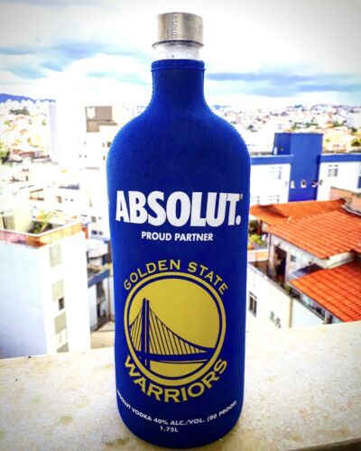 Absolut Vodka Golden State Warriors 'Back to Back' Bottle Sleeve Coozie 1.75 New