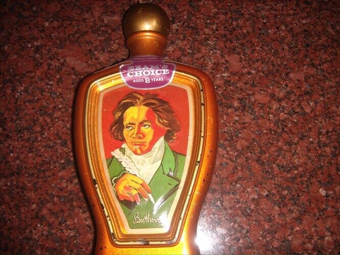 Jim Beam Beethoven  Collector Bottle with original stickers Bar Decoration