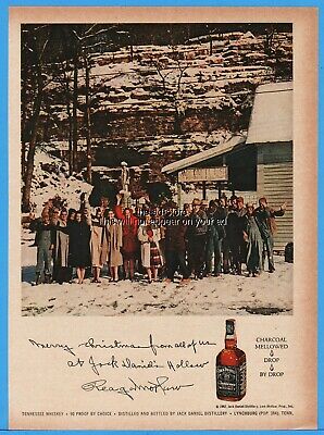 1962 Jack Daniels Tennessee Whiskey Christmas Color Photo Vintage Print Ad