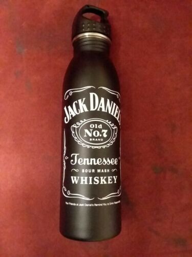 h2go Stainless Steel Water Bottle Jack Daniels Black with Threaded Lid