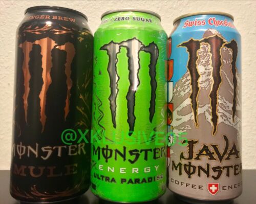 NEW Monster Energy  Ultra Paradise Java Swiss Chocolate & Mule 3 Full Cans