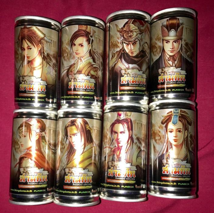 2008 RED BULL Energy Drink Extra 3 KIngdoms Complete 8 Can SET Monster Rockstar
