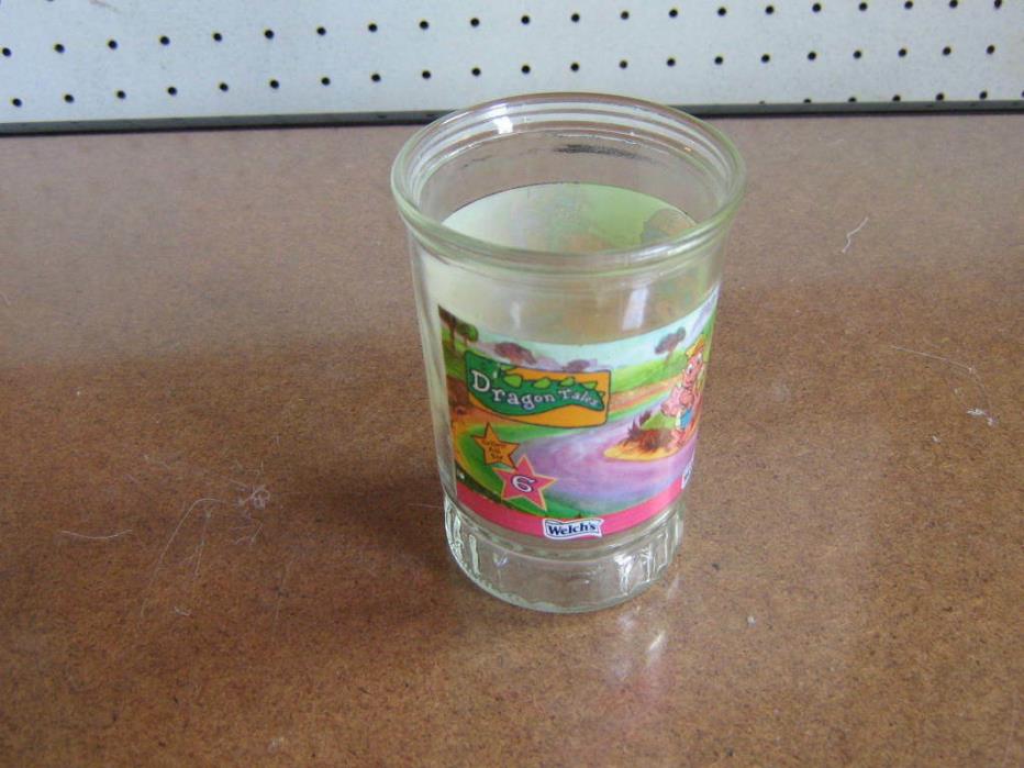 Welch's Dragon Tales Glass Jelly Jar Cup Fun in the Sun is 6 in Series of 6