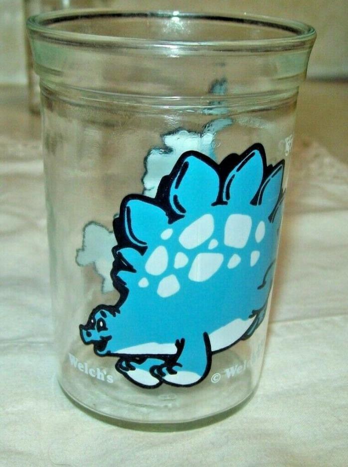 Vintage 1988 Welch's Dinosaur Jelly Jar Glass - Stegosaurus Anchor Hocking