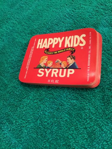 Happy kids syrup Labels Roddenberry’s Cairo Georgia Nos 50 labels