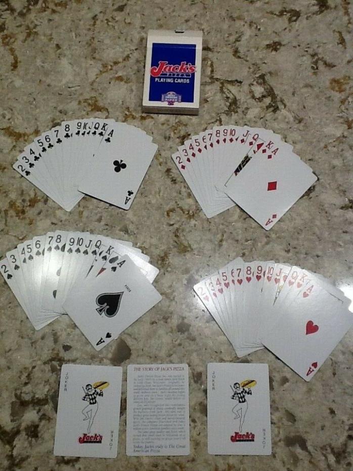 Vintage Jack's Pizza Promotional Give Away Playing Cards - Opened But Never Used