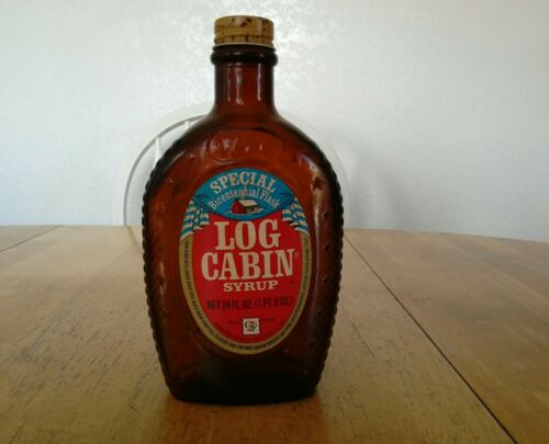 Log cabin syrup bicentennial collectors bottle 1976 empty