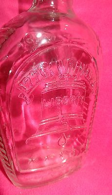 Vintage Liberty Bell Syrup Bottle Glass Bicentennial 1776-1976 Embossed Empty
