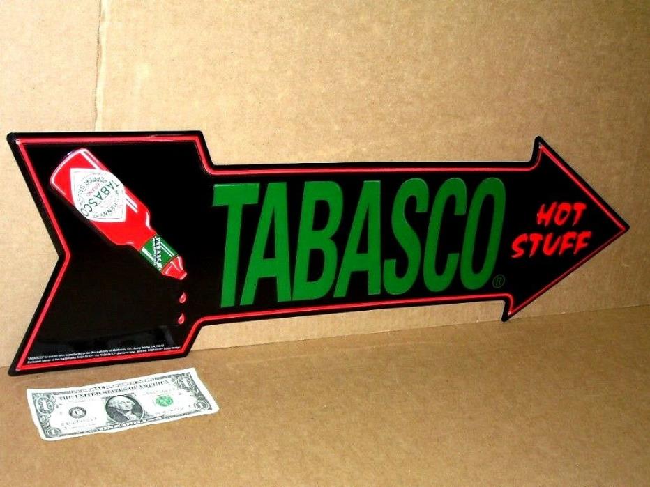 TABASCO SAUCE Avery Island Louisiana ARROW SHAPE Sign -Points to FOOD in Kitchen