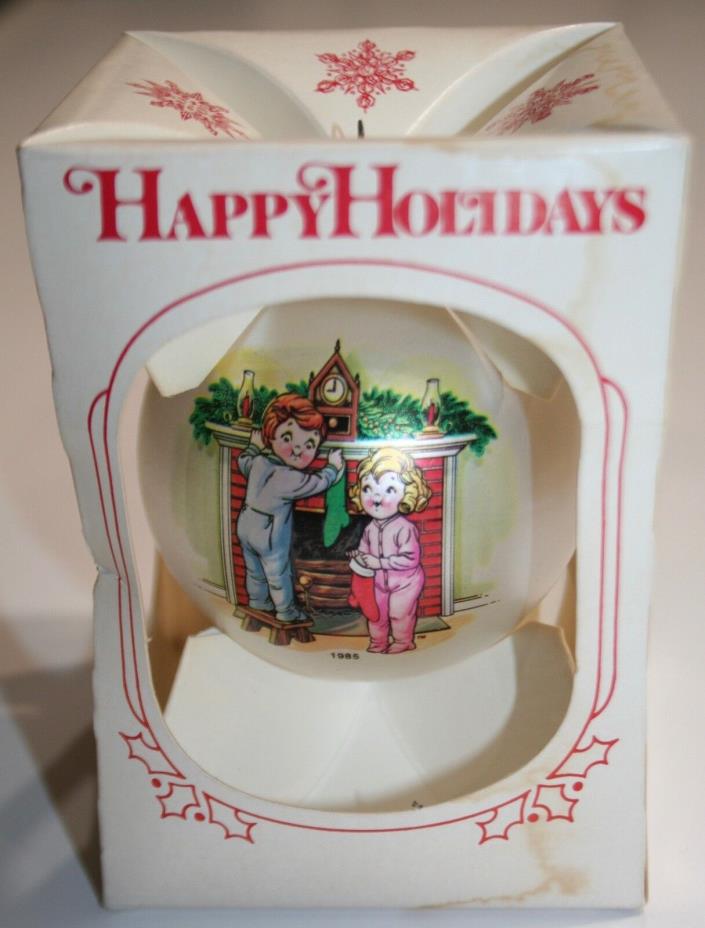 Vintage Campbell Soup 1985 Ball Ornament Happy Holidays Kids Box