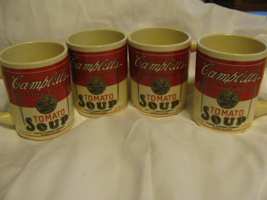 Set Of 4 Vintage Campbells Tomato Soup Coffee Mug Joseph Campbell Company USA
