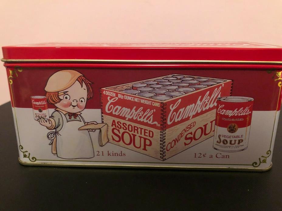 Campbell's Soup Collectible Tin Can Souper Recipes Vintage Empty Recipe Card Box
