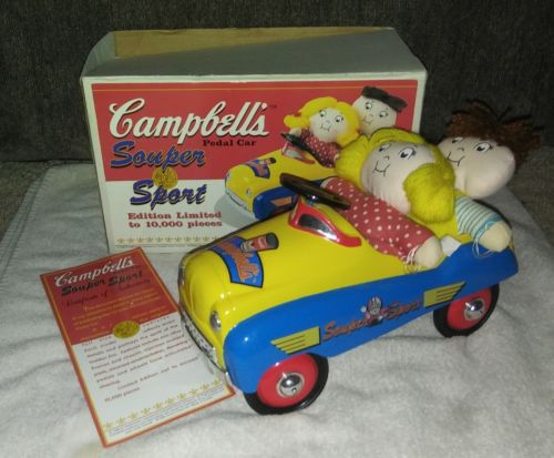 VINTAGE Campbell's Soup Peddle Car w/ Campbell's Kids--VERY RARE!!!
