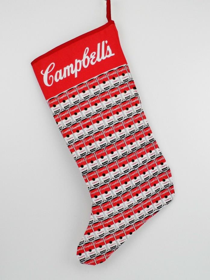New- Very Rare “Campbell's Tomato Soup” Pop-Art Canvas Christmas Stocking (1983)