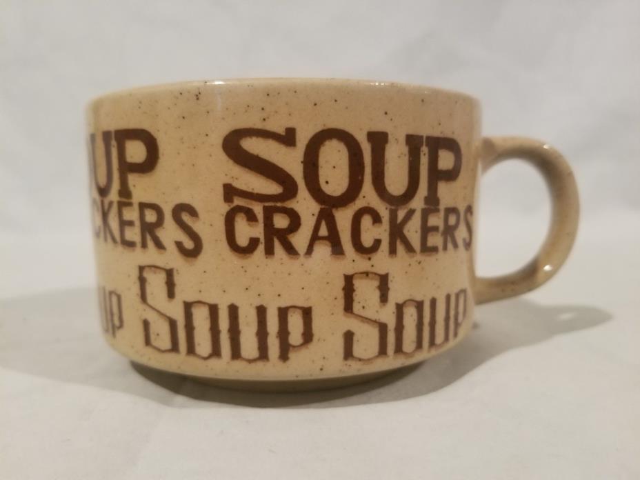 SOUP, CRACKERS, CERAMIC SOUP BOWL, CUP, MUG