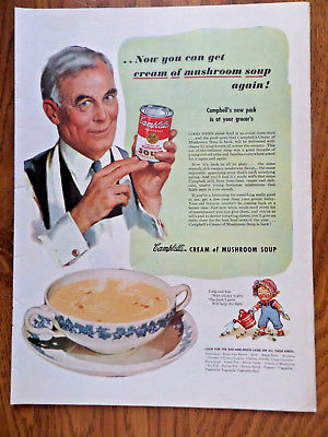 1944 Campbell's Soup Ad Cream of Mushroom Soup