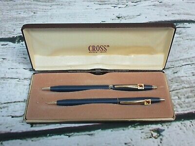 CAMPBELLS SOUP Vintage Cross Men's Blue Pen & Pencil Set-Brochure,Box 240105