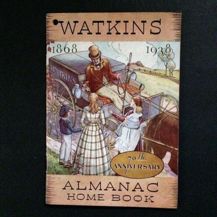 Watkins 1938 Almanac Home Book 70th Anniversary Spices Recipes Beauty Medicine