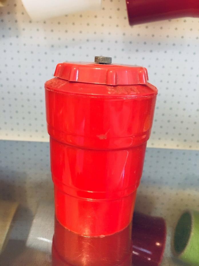Vintage Red Plastic Spice Container