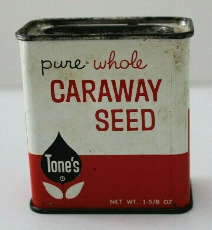 Vintage Whole Caraway Seed Spice  1 5/8 oz. Spice Tin Inv.PD