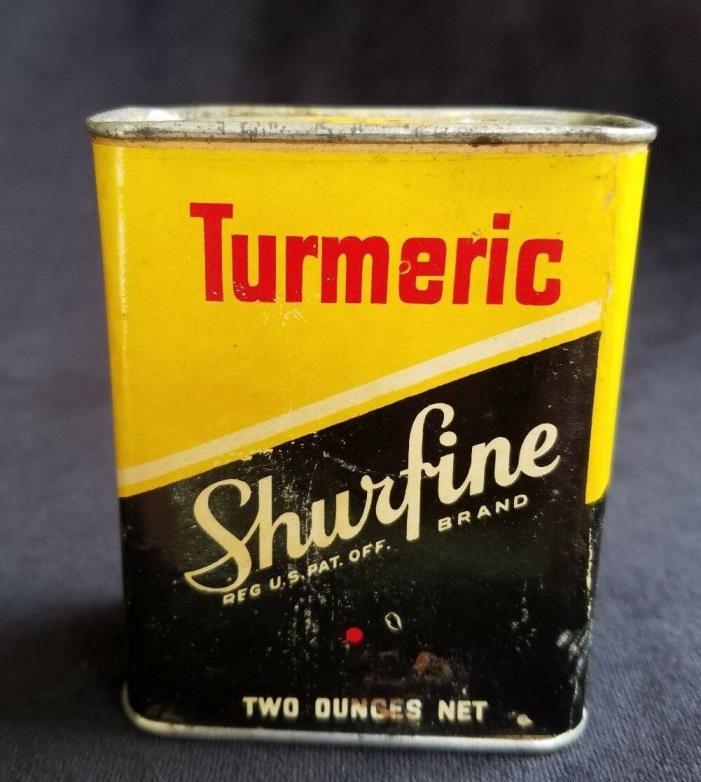 1934 Advertising Spice Tin Shurfine National Grocers Distributors Chicago IL
