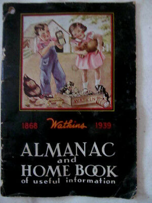 1939 WATKINS Vintage Almanac Home Book of Useful Information~Advertising Booklet