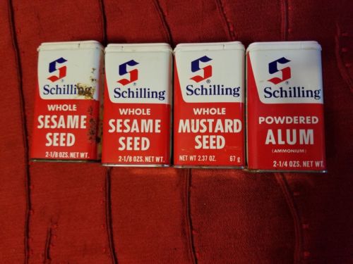Vintage Antique  Shilling Spice Tin Can San Francisco  Chili Powder,  Cloves