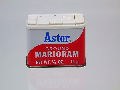 Vintage Astor Spice Tin Ground Marjoram  Kitchen Display Decor