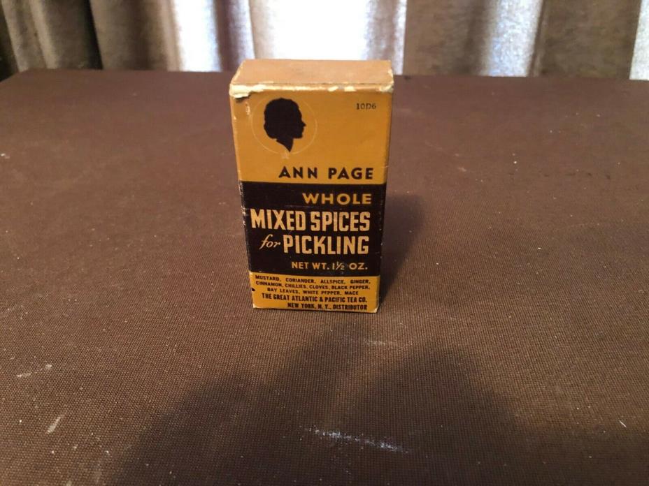 VINTAGE ANN PAGE SPICE CARDBOARD Box WHOLE Mixed Spices Never Opened