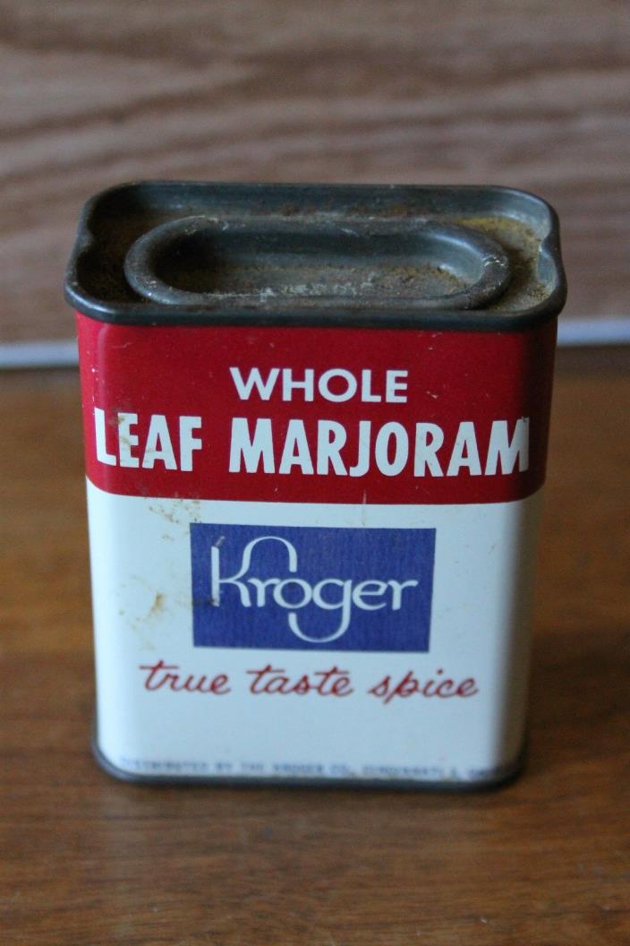 Vintage KROGER WHOLE LEAF MARJORAM Spice Tin