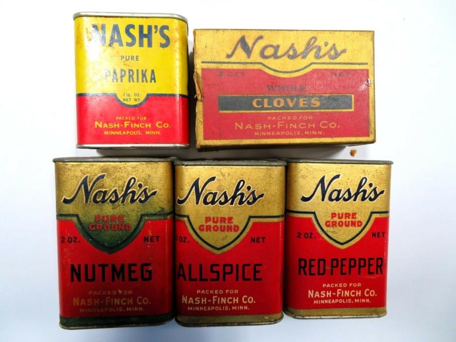 VIntage Kitchen Spices Lot NASHS'S Brand (Set of 5)