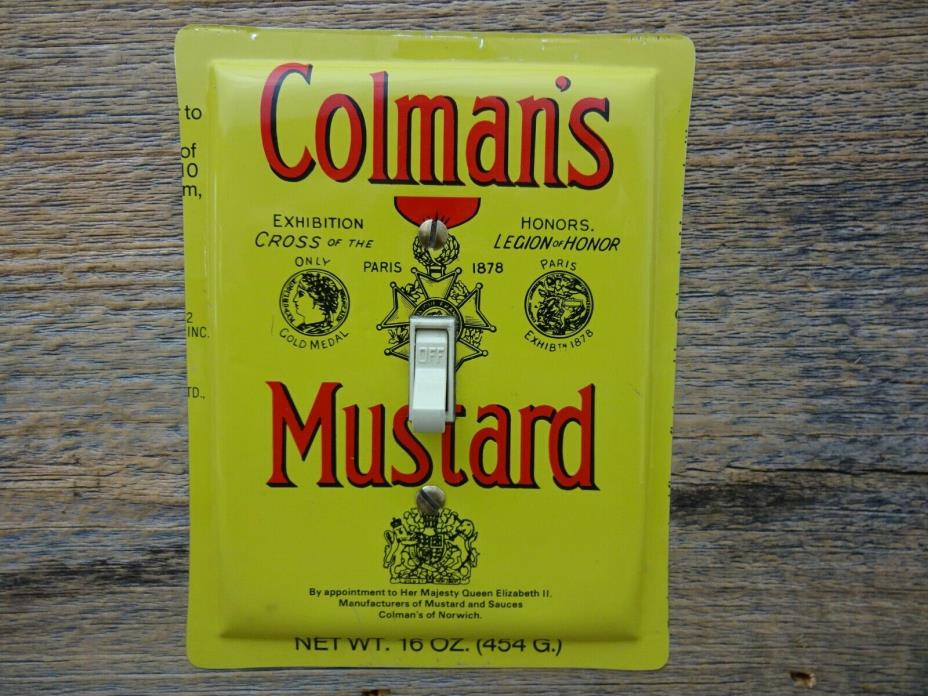Vintage Colmans Mustard Tin Spice Tins Light Switch Plate Cover Kitchen Decor