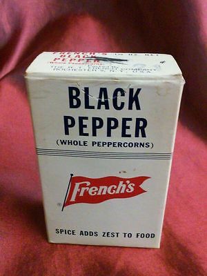 Vintage - French's Black Pepper Whole Pepercorns Spice Box