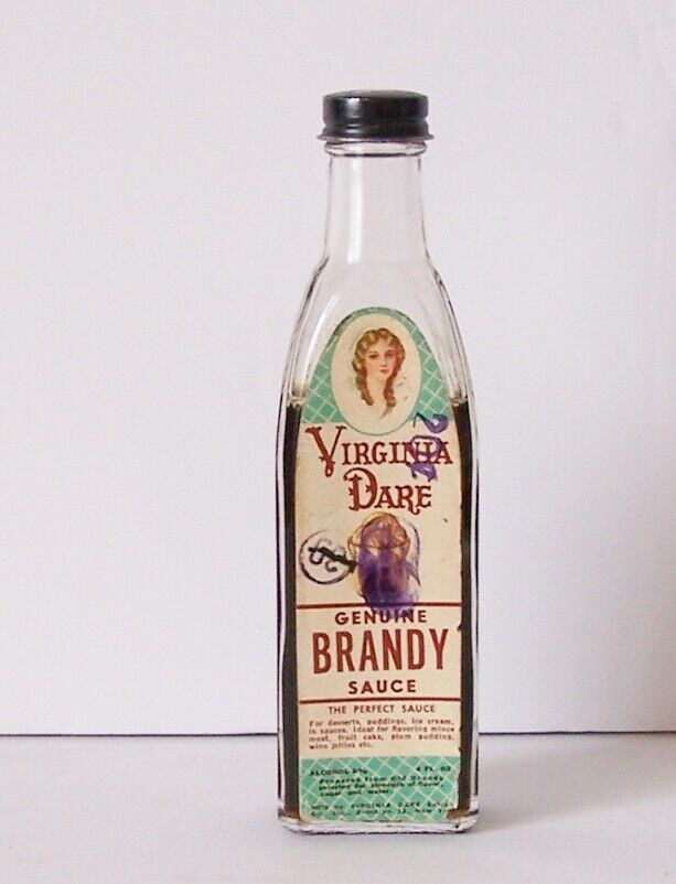 Vintage 1920's Virginia Dare Genuine Brandy Sauce Bottle