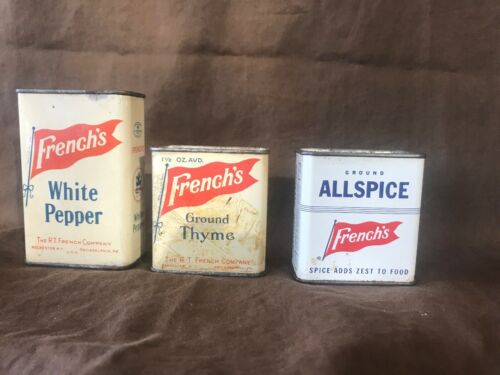 Vintage Frenchs Spice Tins  (3) 2 & 1.5oz