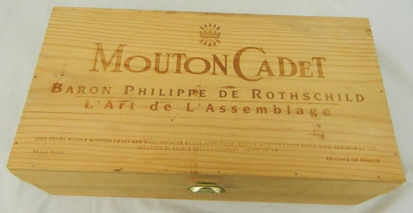 Mouton Cadet Wooden Wine Box Empty
