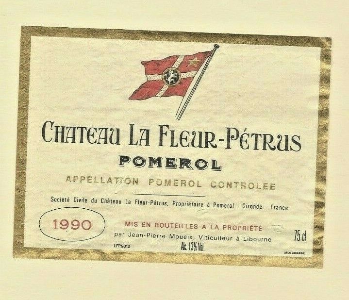 scarce france 1990 bordeaux wine label chateau la fleur-petrus