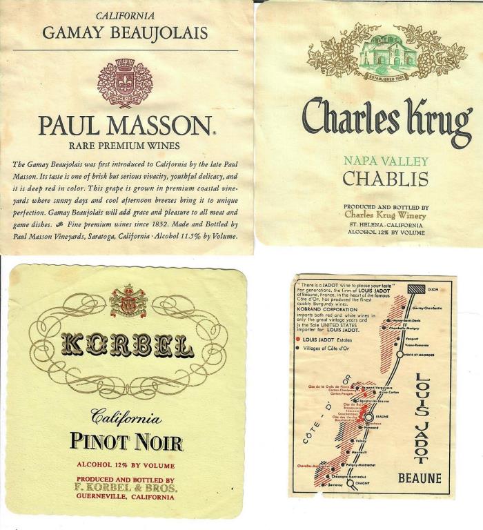 GAL Media Art Design (4 Vintage Wine Labels) #4 100% Seller