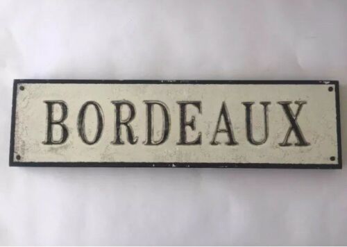 Vintage Style Wine Sign Bordeaux Wood Grapes Bar