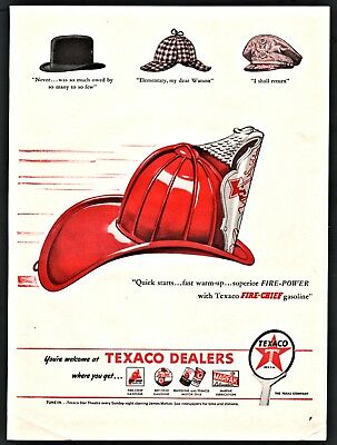 1946 TEXACO Fire-Chief Gasoline AD Firefighter Fireman's Helmet