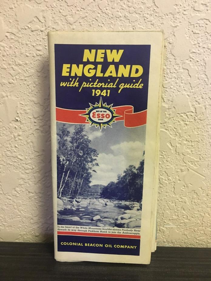 1941 New England Road MAP Esso Pictorial Guide