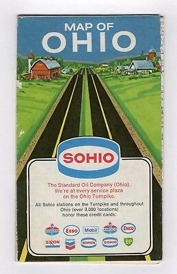 Vintage 1975 SOHIO Standard Oil Company OHIO Road Map Travel Brochure
