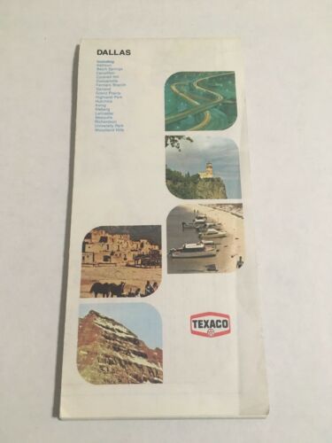 1977 TEXACO OIL CO Road Map DALLAS Garland Irving Grand Prairie Fort Worth Texas
