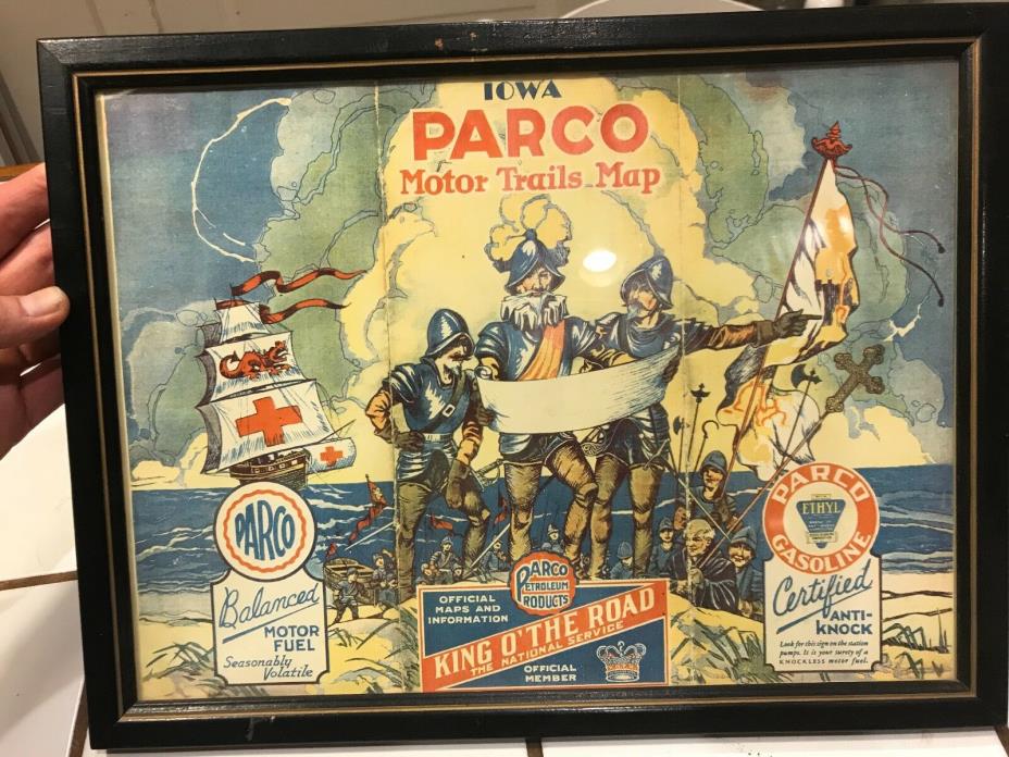 Parco Gasoline Road Map, Framed