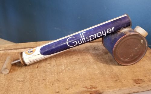 Antique Vtg.GULF Livestock Stock Industrial Advertising Can Sprayer