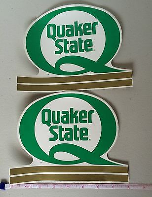 QUAKER STATE Motor Oil Sticker Lot of 2 Original Vintage Racing Decal NOS New