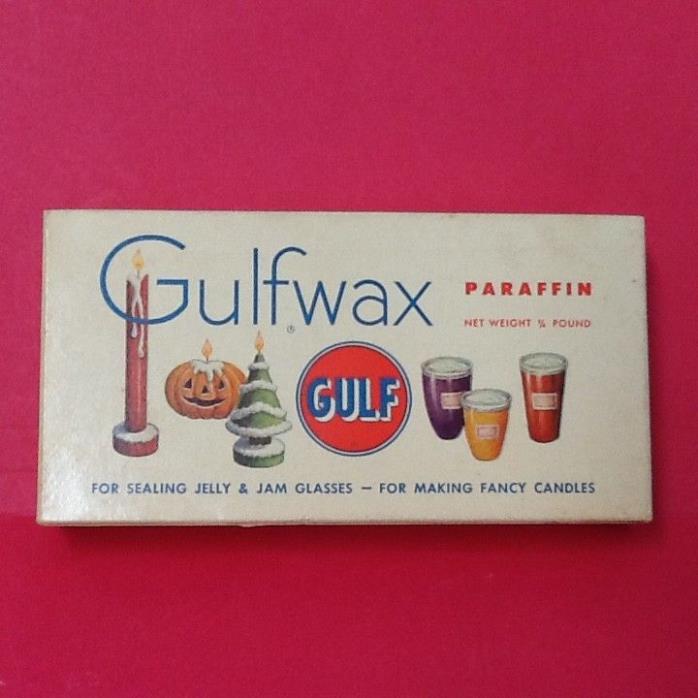 VINTAGE GULF GULFWAX HOUSEHOLD PARAFFIN WAX FOR CANNING, CANDLEMAKING NEW
